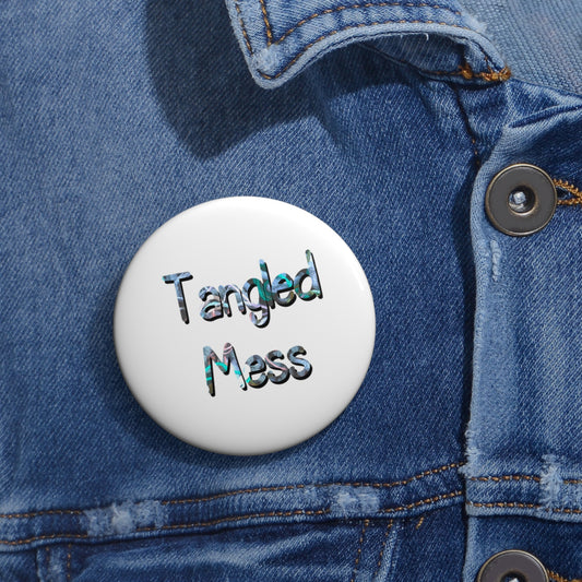 Tangled Mess Yarn Custom Pin Buttons - Tales from the Tangle