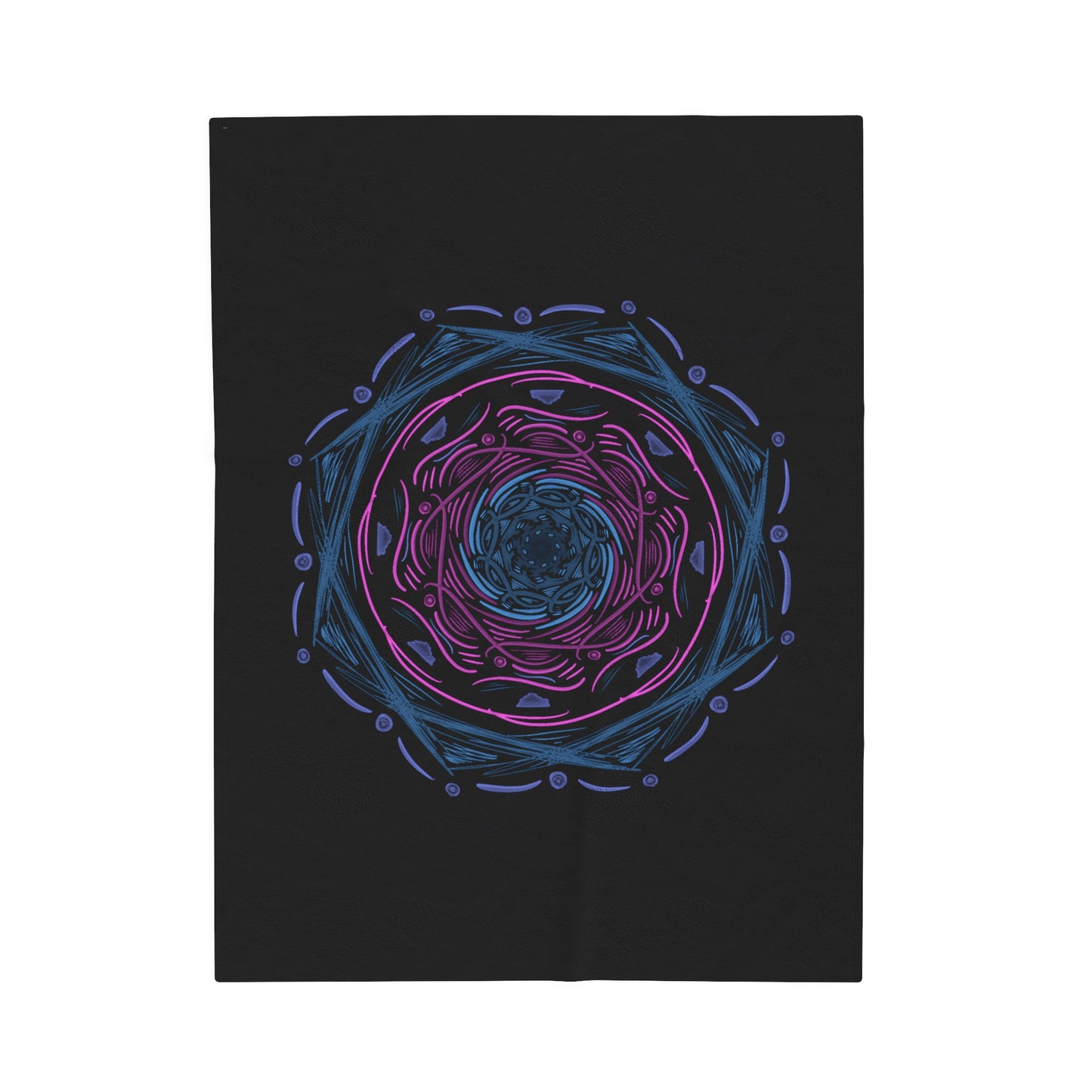Dark Mandala Velveteen Plush Blanket - Tales from the Tangle
