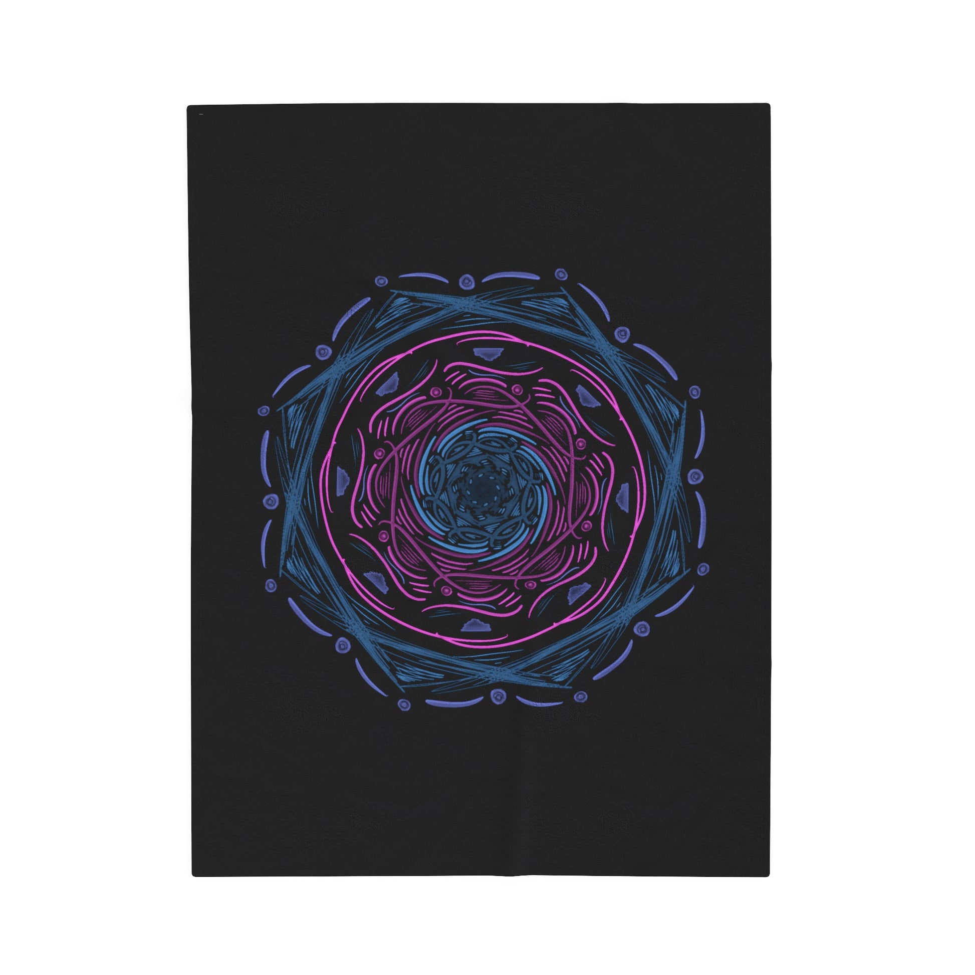 Dark Mandala Velveteen Plush Blanket - Tales from the Tangle