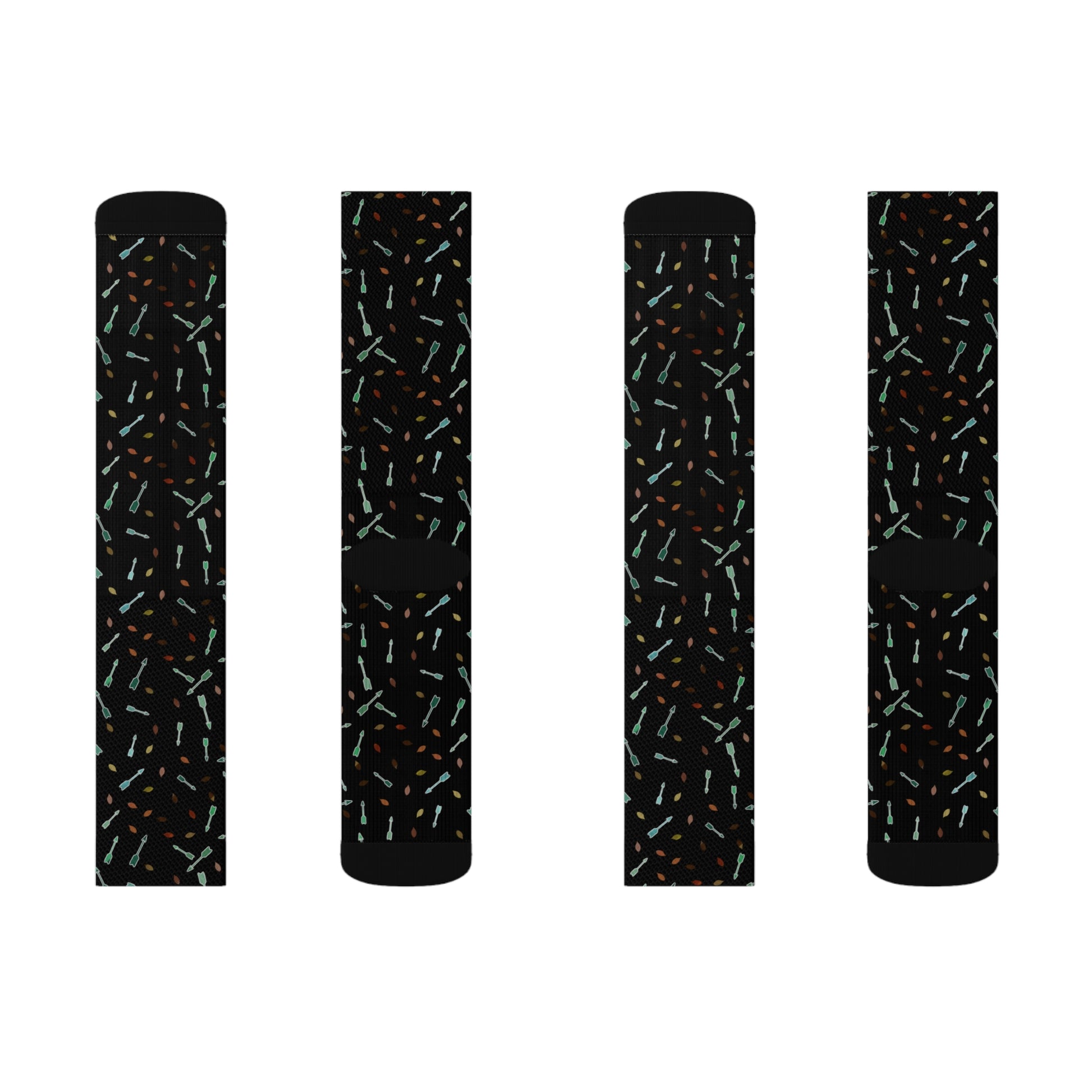 Leaves and Arrows Sublimation Socks - Tales from the Tangle