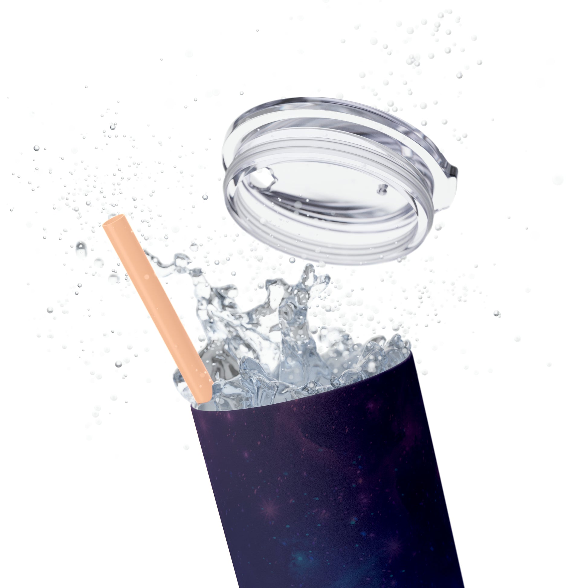 Galaxy Print Skinny Tumbler with Straw, 20oz - Tales from the Tangle