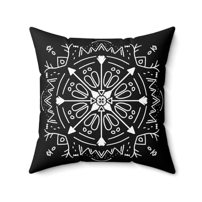 Archer’s Mandala Spun Polyester Square Pillow - Tales from the Tangle