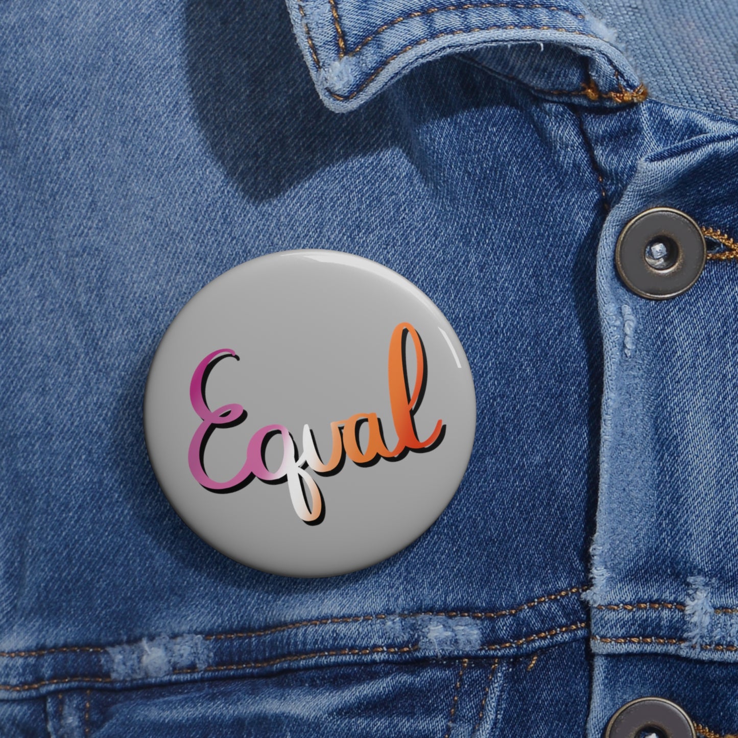 Lesbian Pride Equal Custom Pin Buttons - Tales from the Tangle