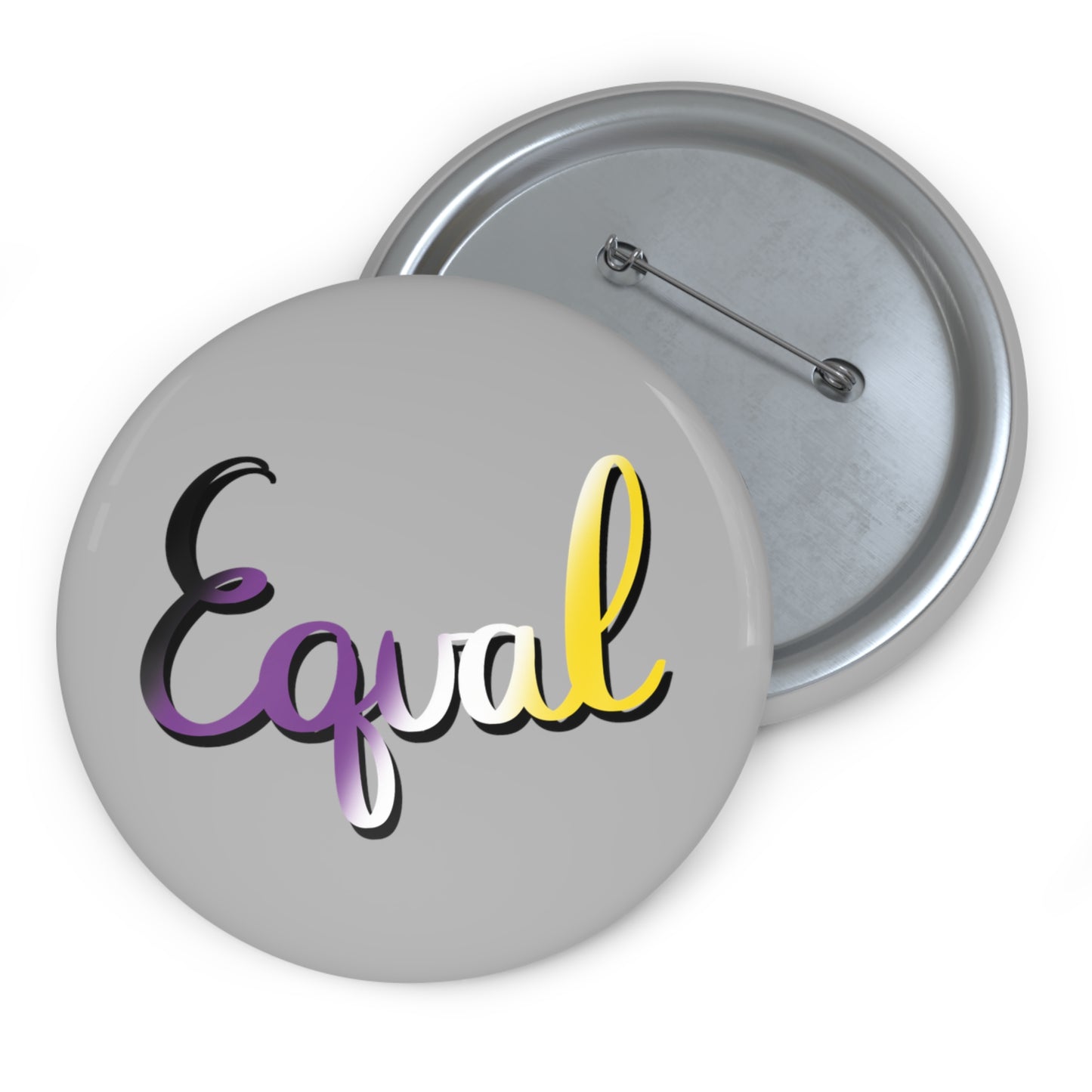 Nonbinary Pride Equal Custom Pin Buttons - Tales from the Tangle