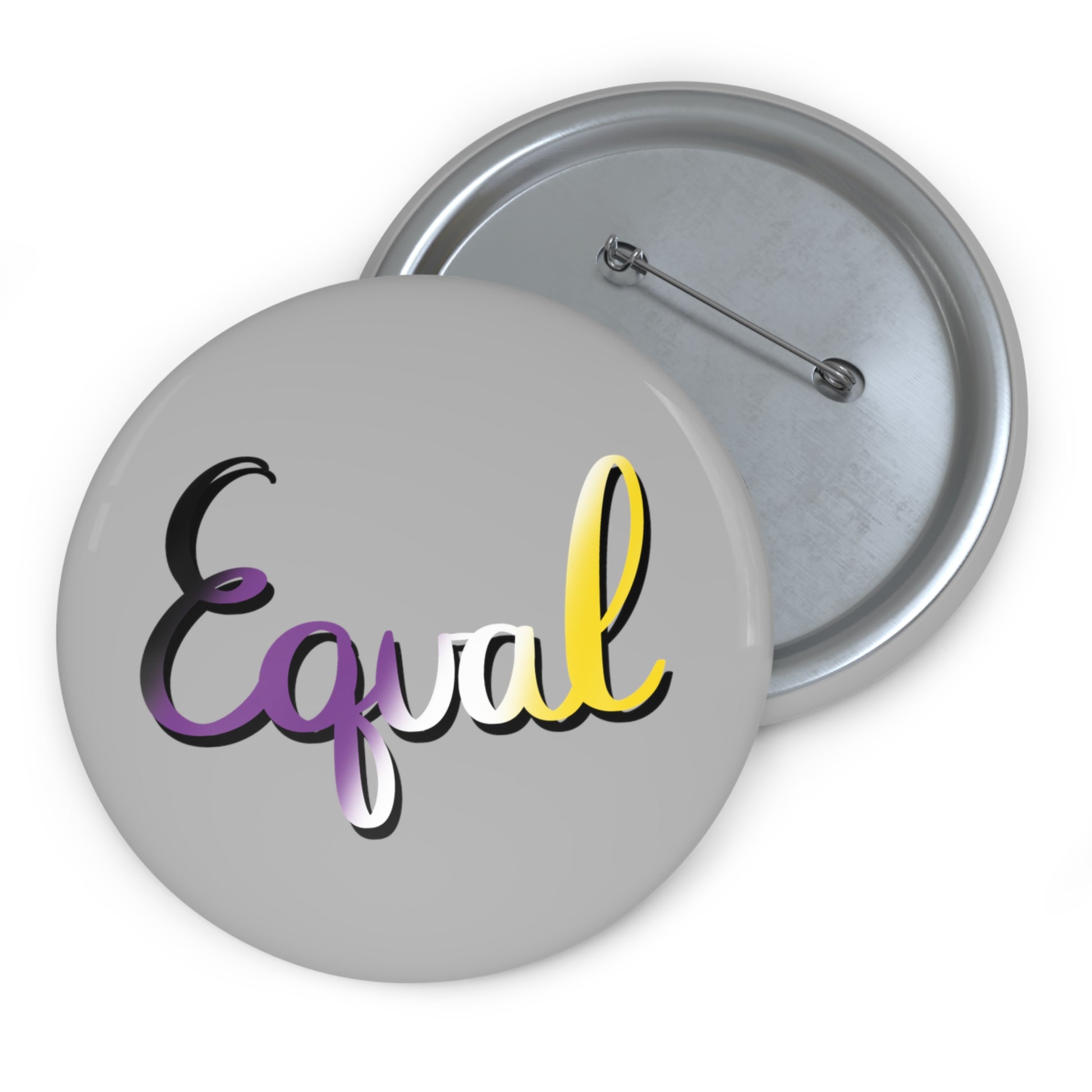 Nonbinary Pride Equal Custom Pin Buttons - Tales from the Tangle