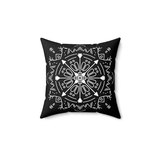 Archer’s Mandala Spun Polyester Square Pillow - Tales from the Tangle