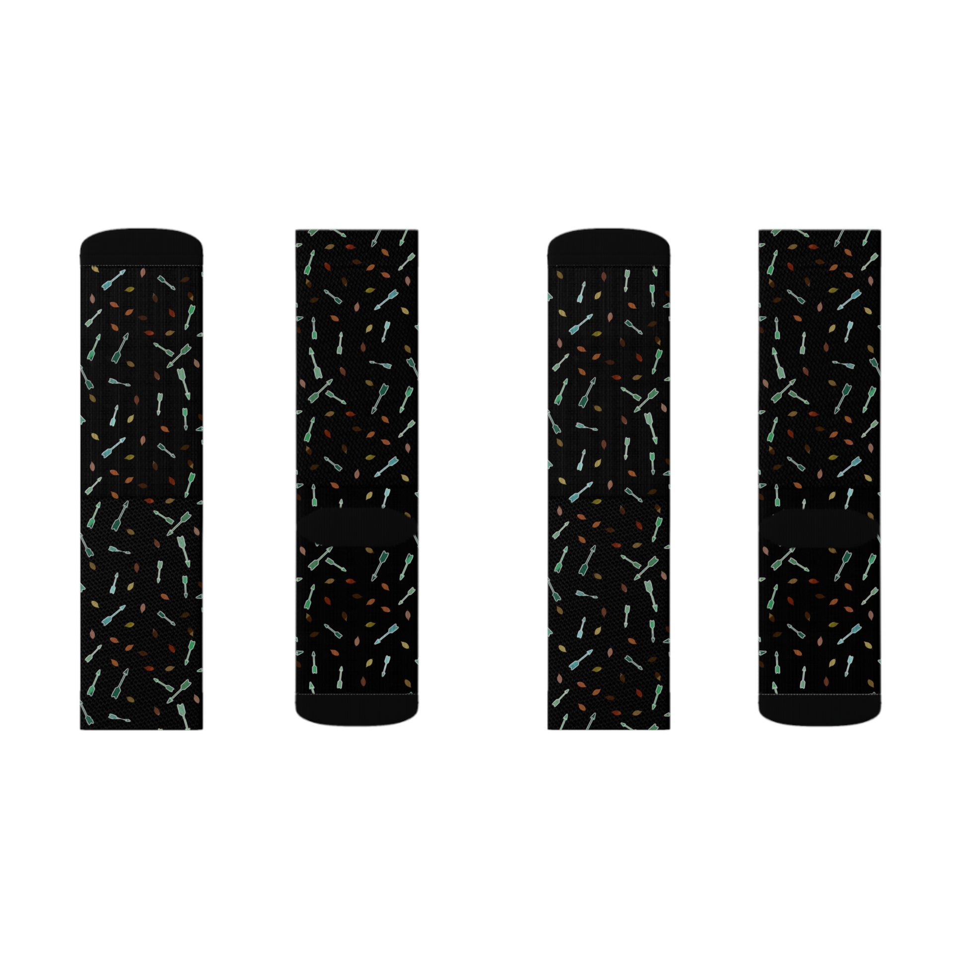 Leaves and Arrows Sublimation Socks - Tales from the Tangle