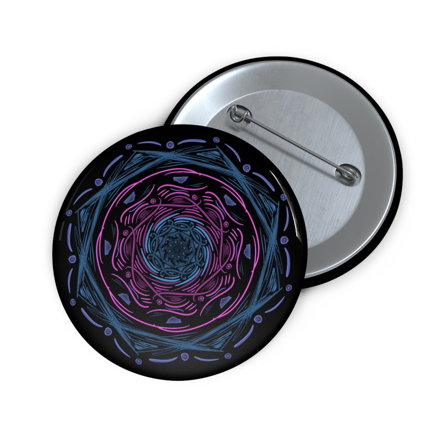 Mandala Custom Pin Buttons - Tales from the Tangle
