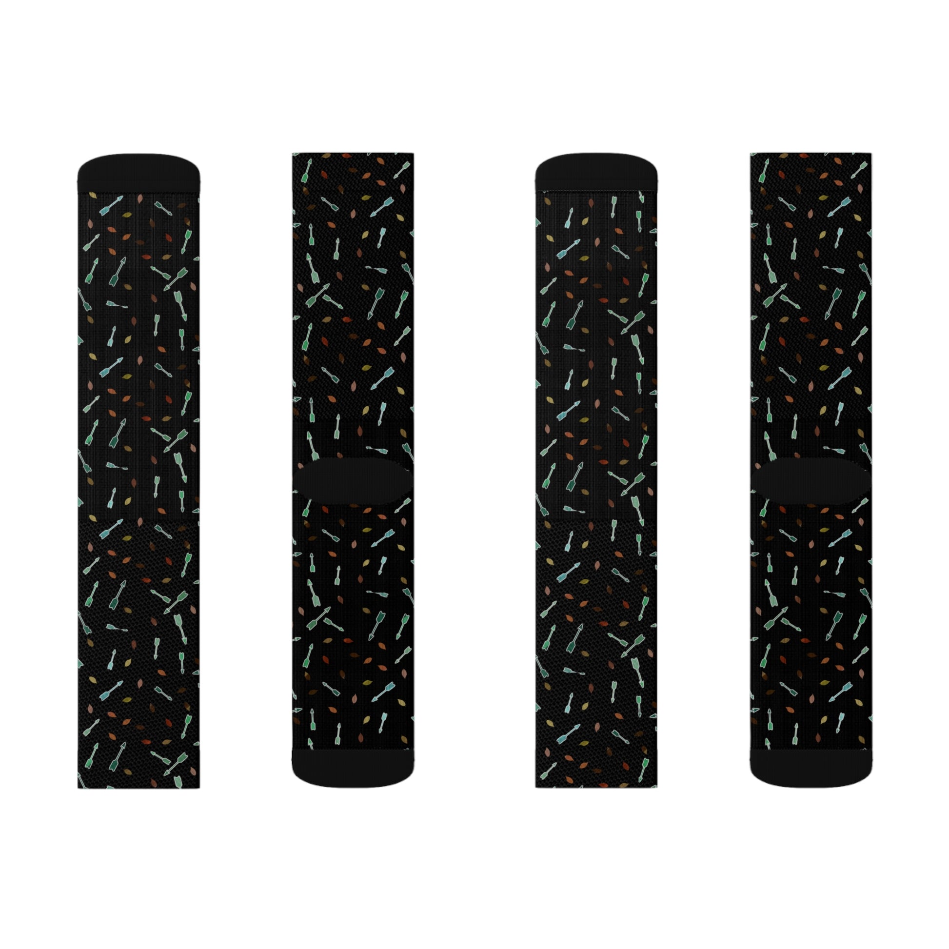 Leaves and Arrows Sublimation Socks - Tales from the Tangle