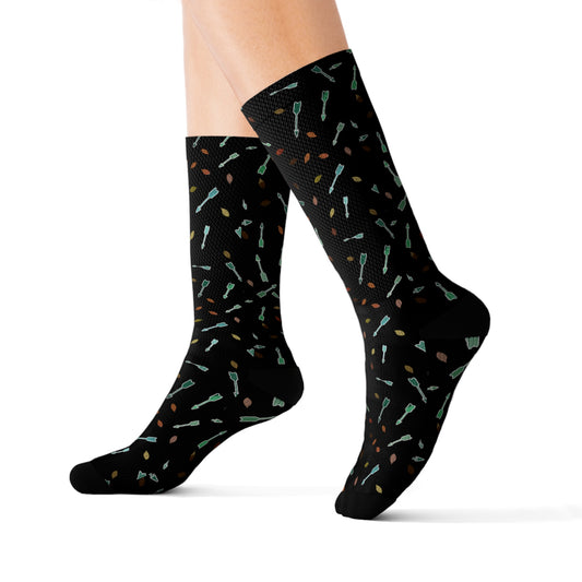 Leaves and Arrows Sublimation Socks - Tales from the Tangle