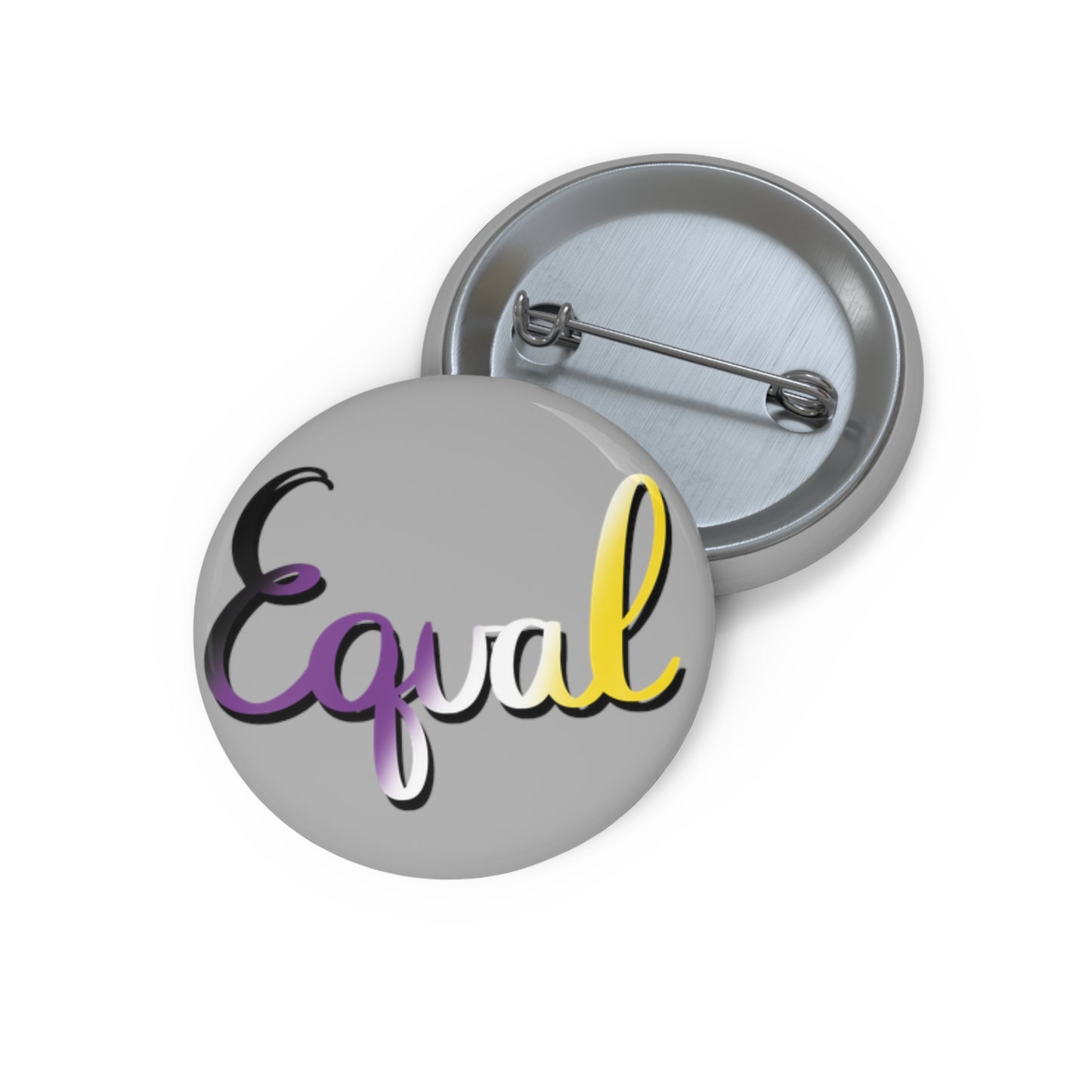 Nonbinary Pride Equal Custom Pin Buttons - Tales from the Tangle