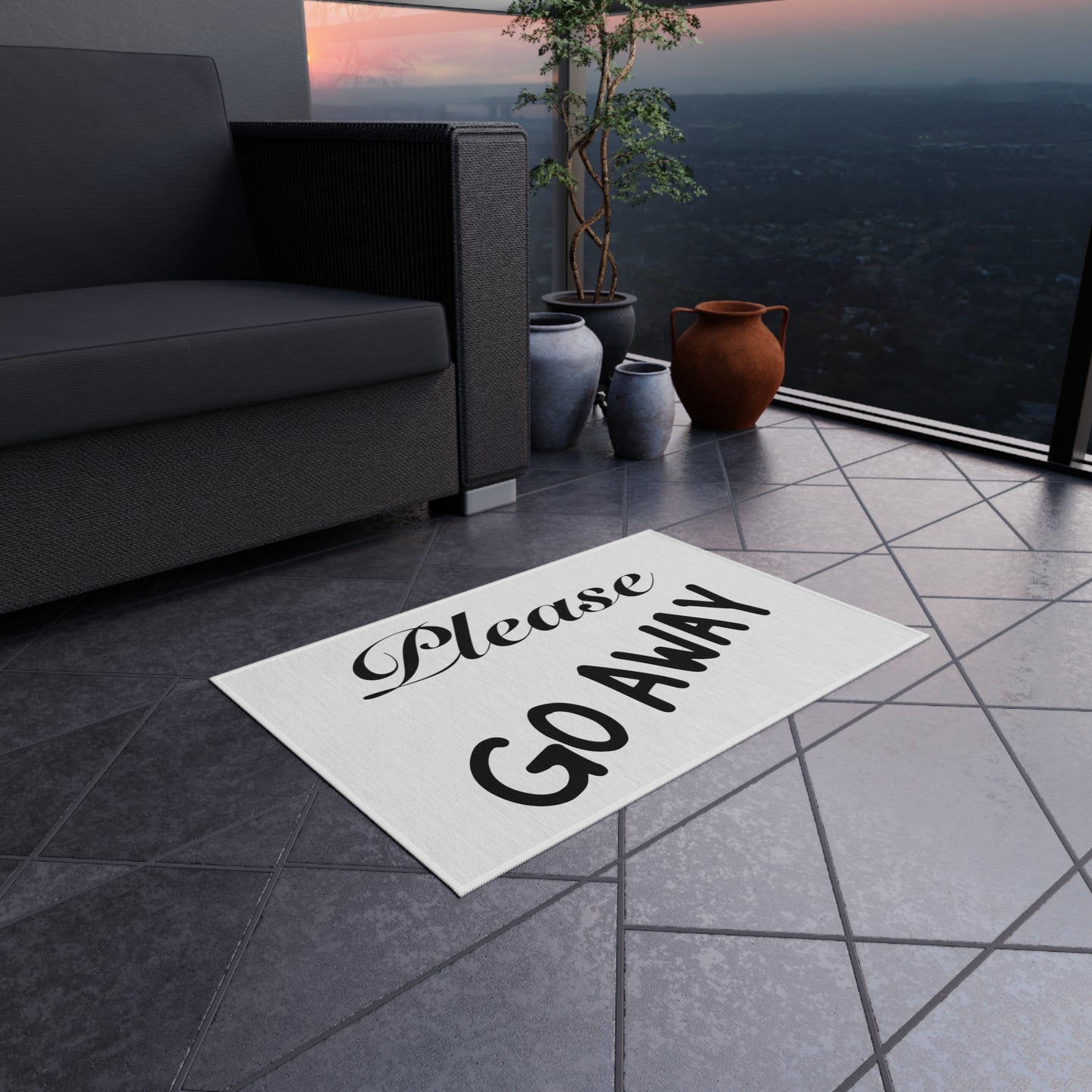 Please Go Away Outdoor Rug - Tales from the Tangle