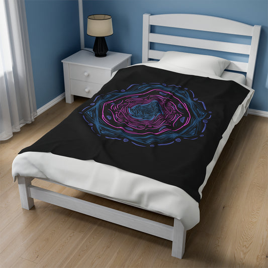 Dark Mandala Velveteen Plush Blanket - Tales from the Tangle