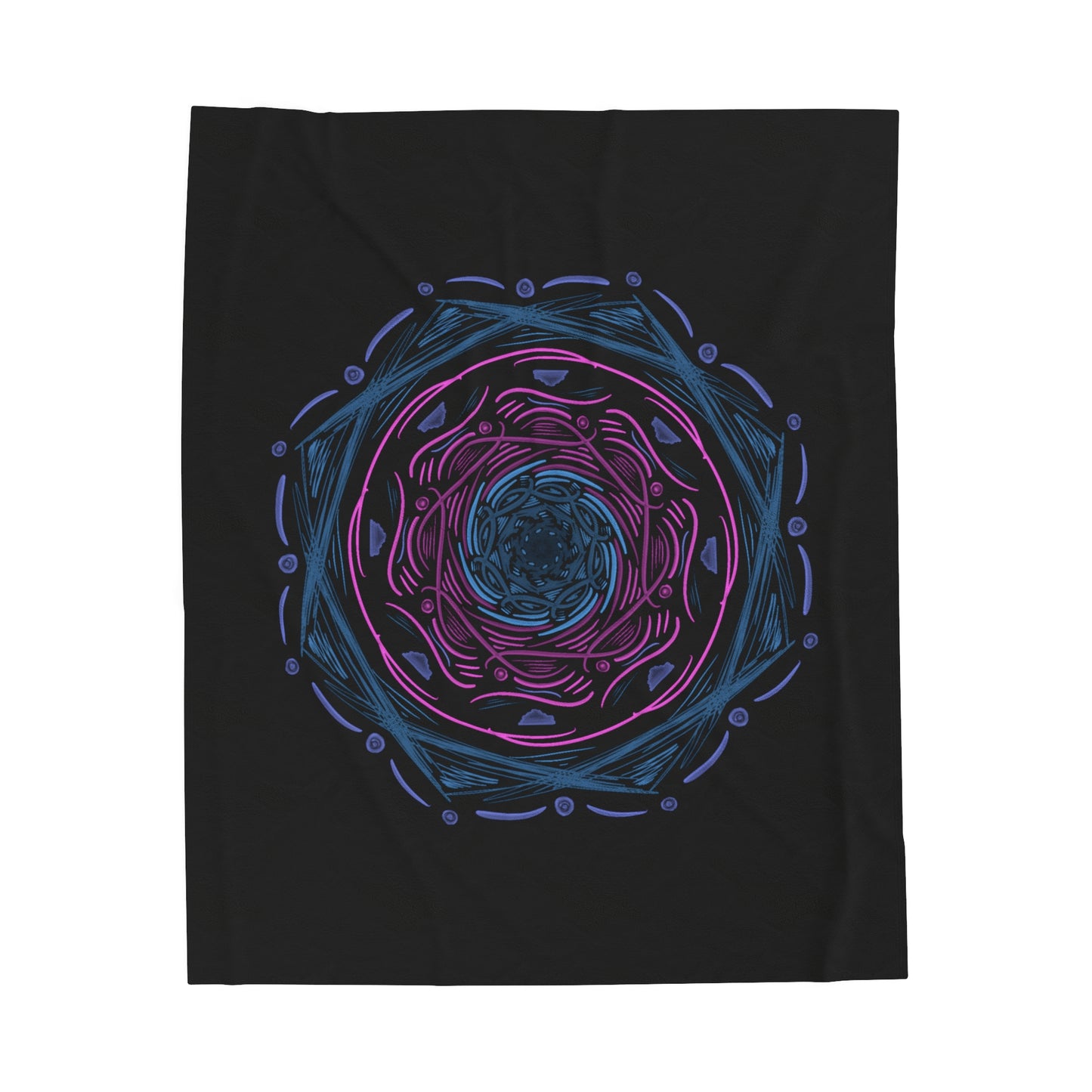 Dark Mandala Velveteen Plush Blanket - Tales from the Tangle