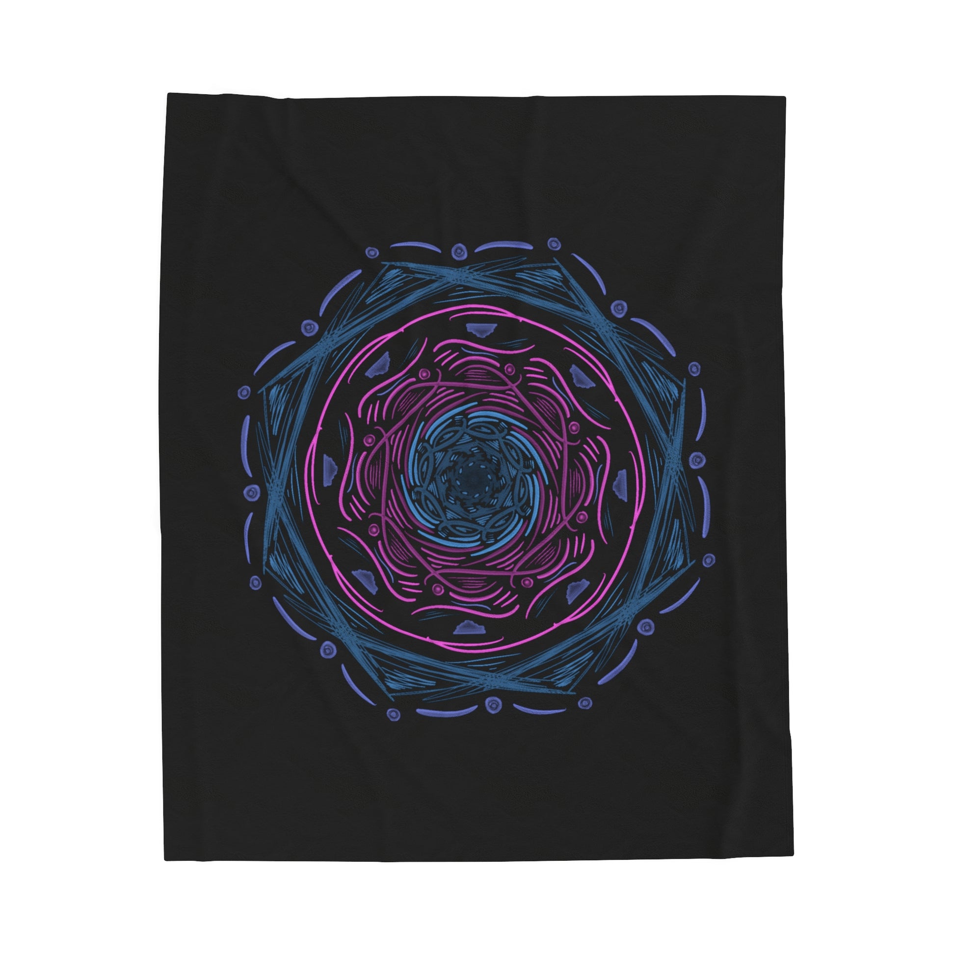 Dark Mandala Velveteen Plush Blanket - Tales from the Tangle
