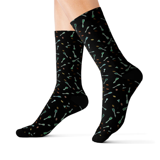 Leaves and Arrows Sublimation Socks - Tales from the Tangle