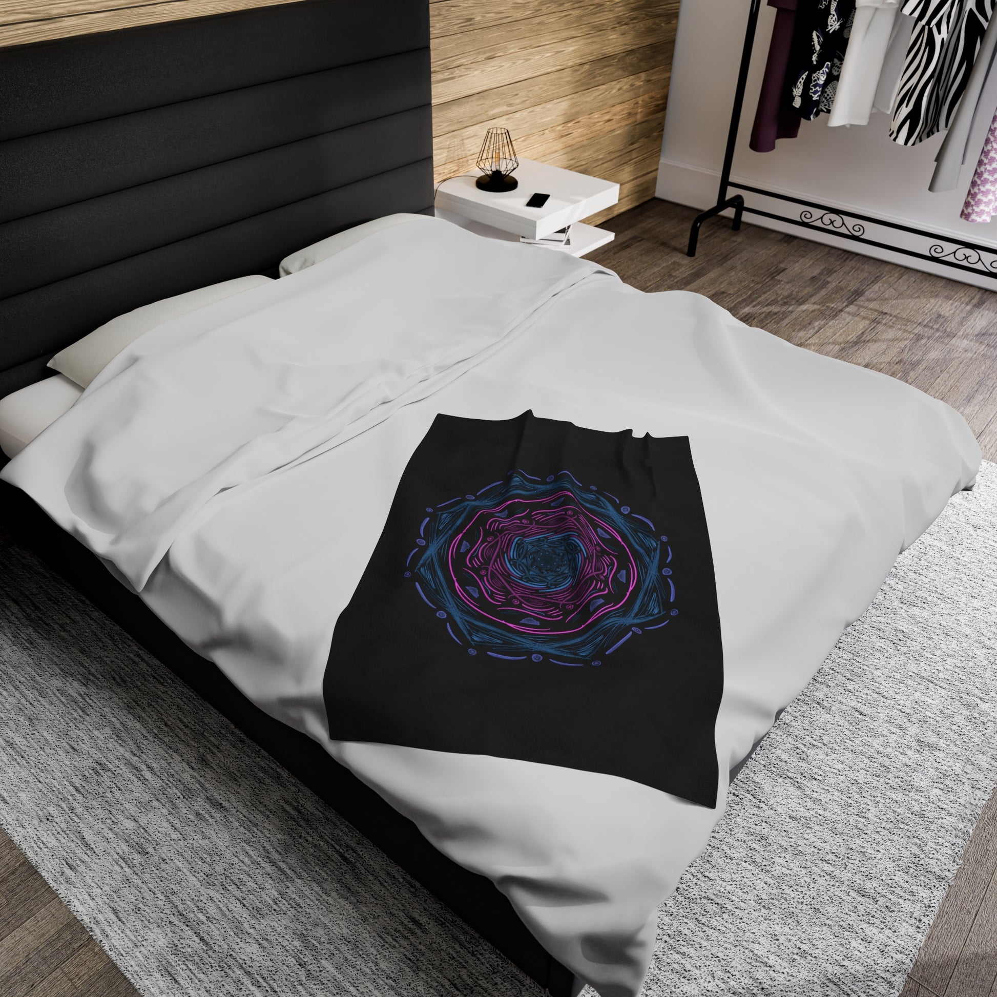 Dark Mandala Velveteen Plush Blanket - Tales from the Tangle