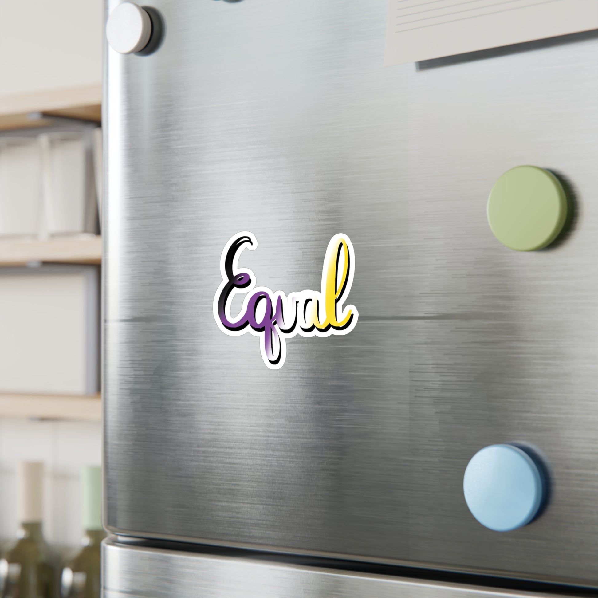Nonbinary Pride Equal Kiss-Cut Vinyl Decals - Tales from the Tangle