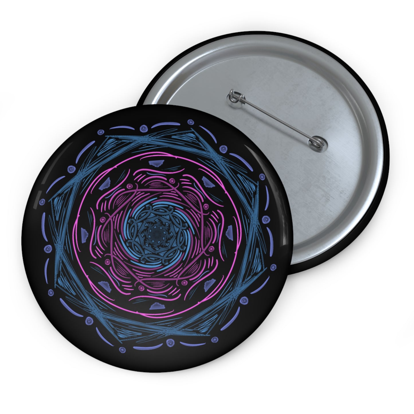 Mandala Custom Pin Buttons - Tales from the Tangle