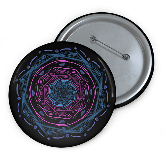 Mandala Custom Pin Buttons - Tales from the Tangle