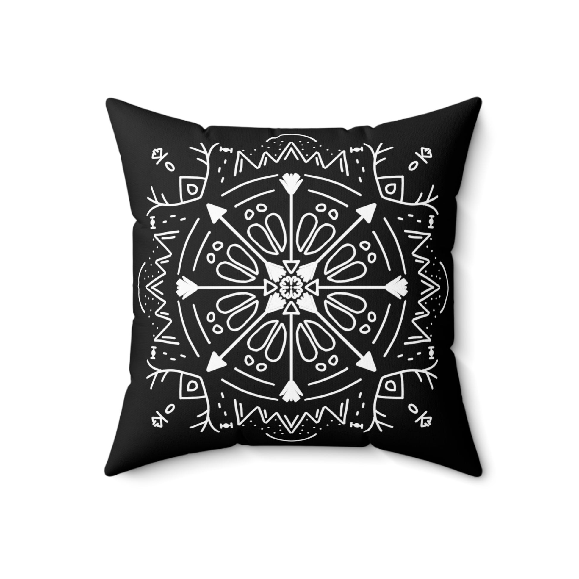 Archer’s Mandala Spun Polyester Square Pillow - Tales from the Tangle