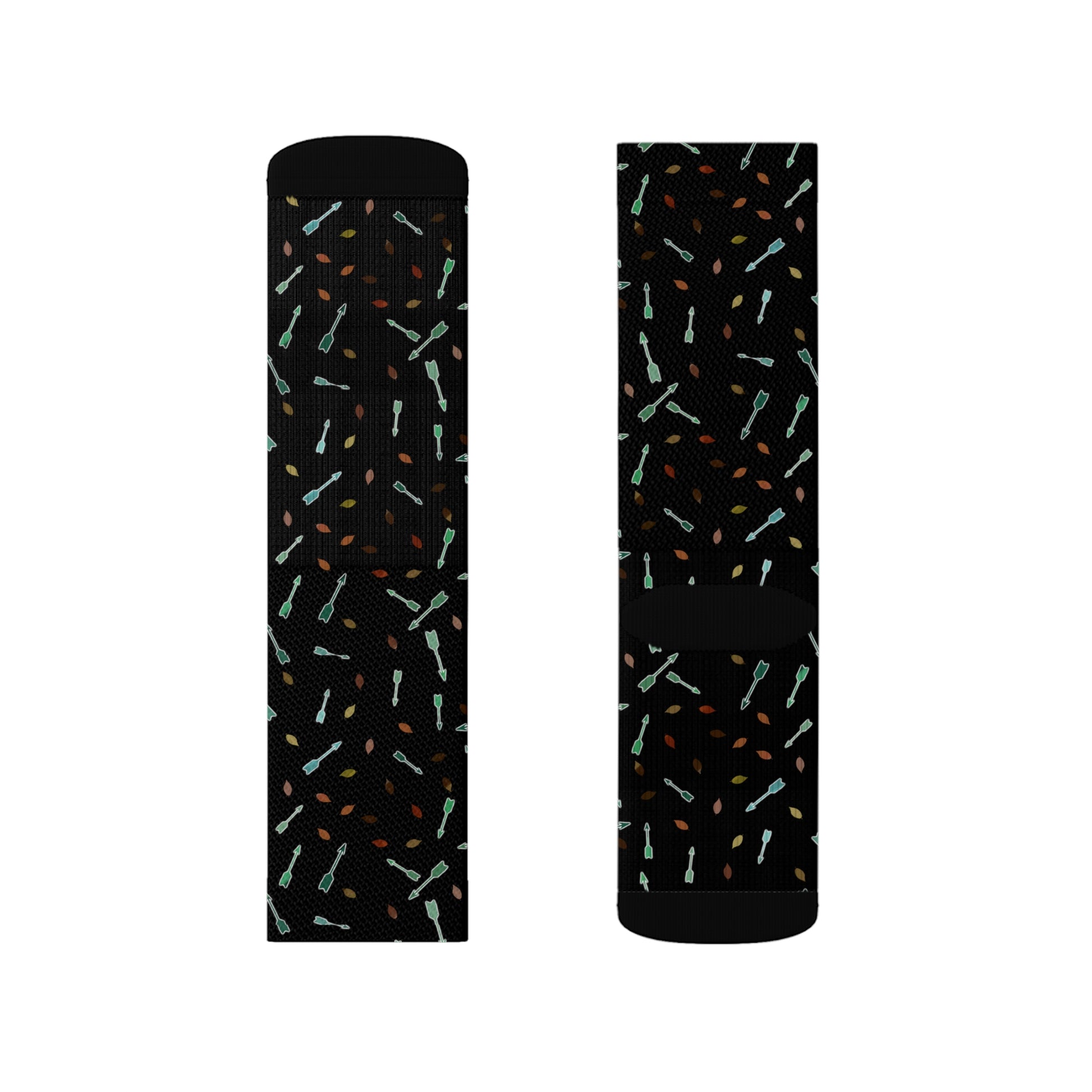 Leaves and Arrows Sublimation Socks - Tales from the Tangle