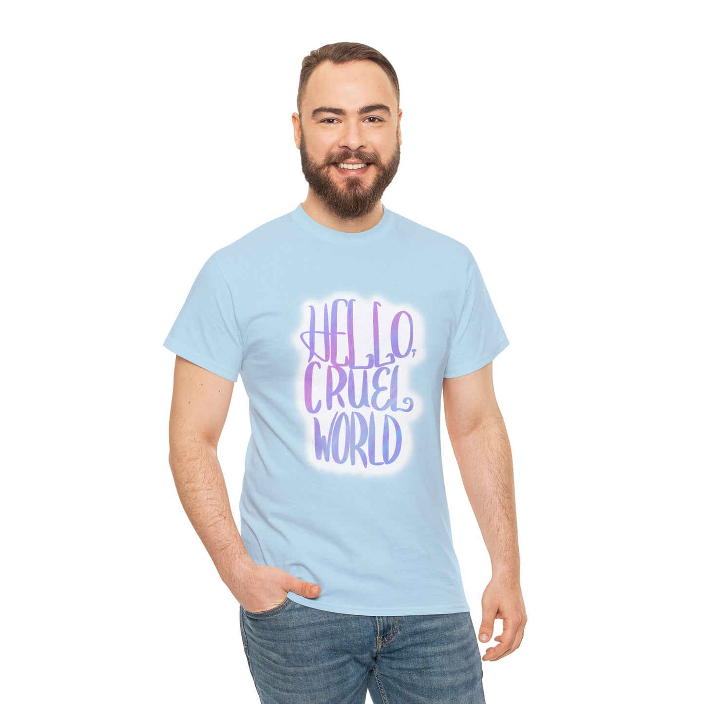 Hello Cruel World Unisex Heavy Cotton Tee - Tales from the Tangle