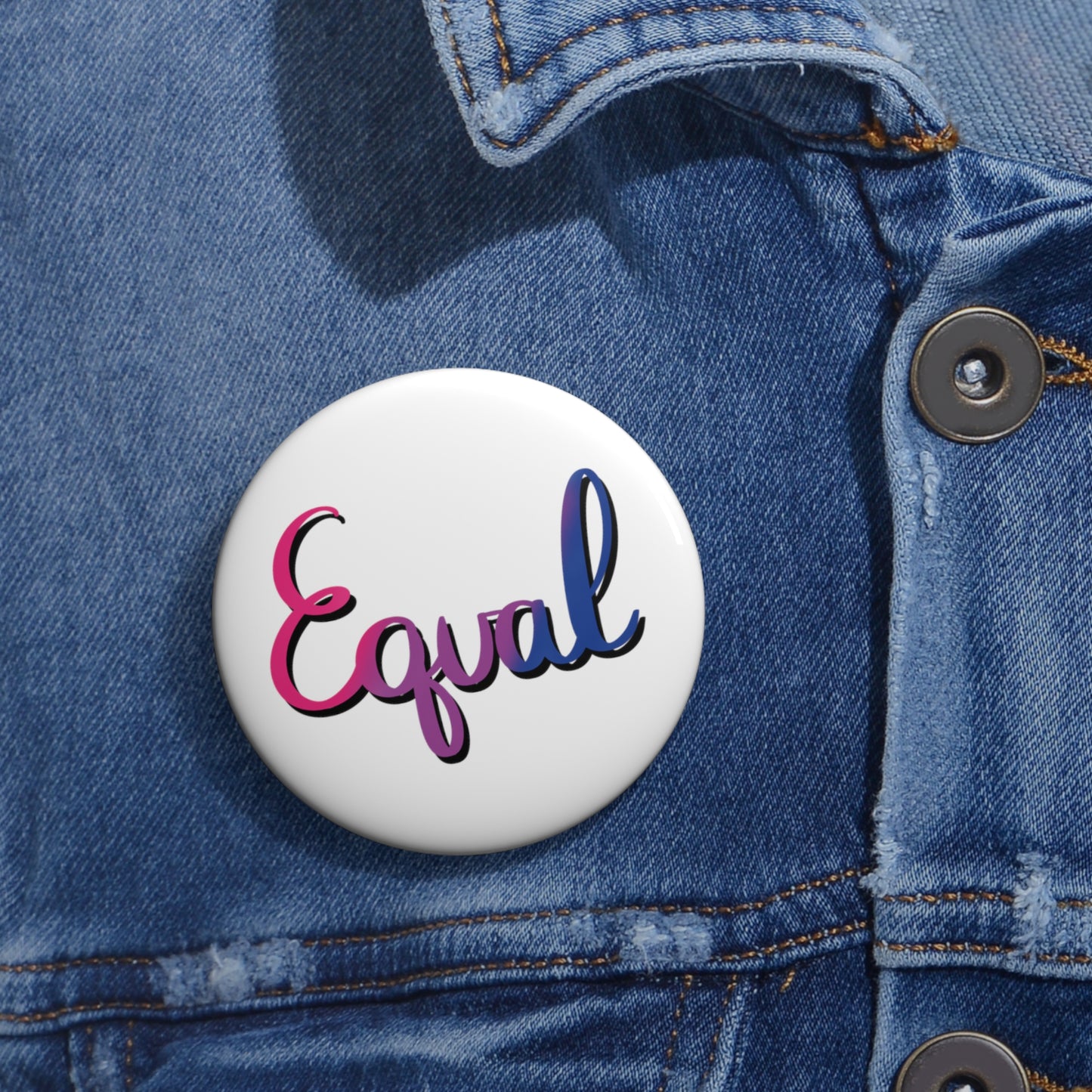 Bisexual Pride Equal Custom Pin Buttons - Tales from the Tangle