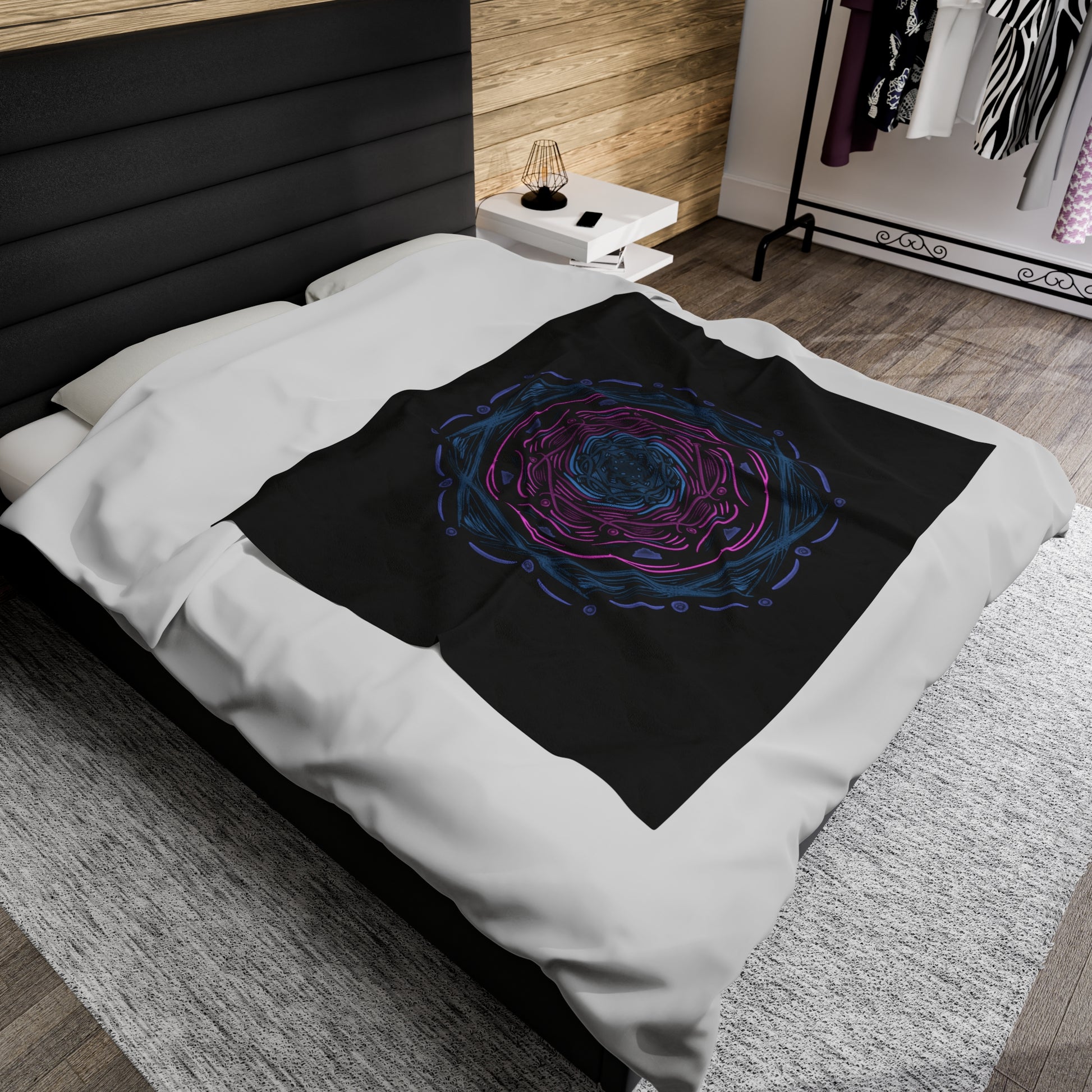 Dark Mandala Velveteen Plush Blanket - Tales from the Tangle
