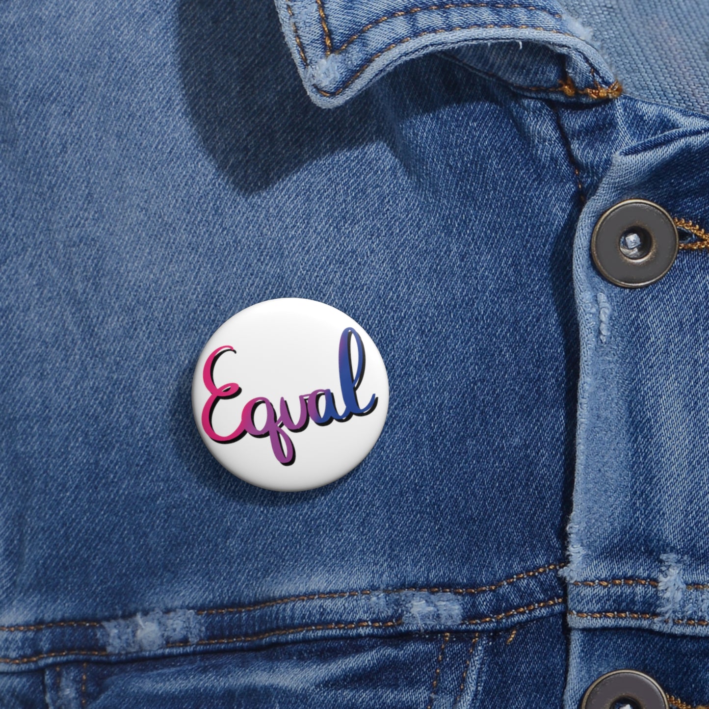 Bisexual Pride Equal Custom Pin Buttons - Tales from the Tangle