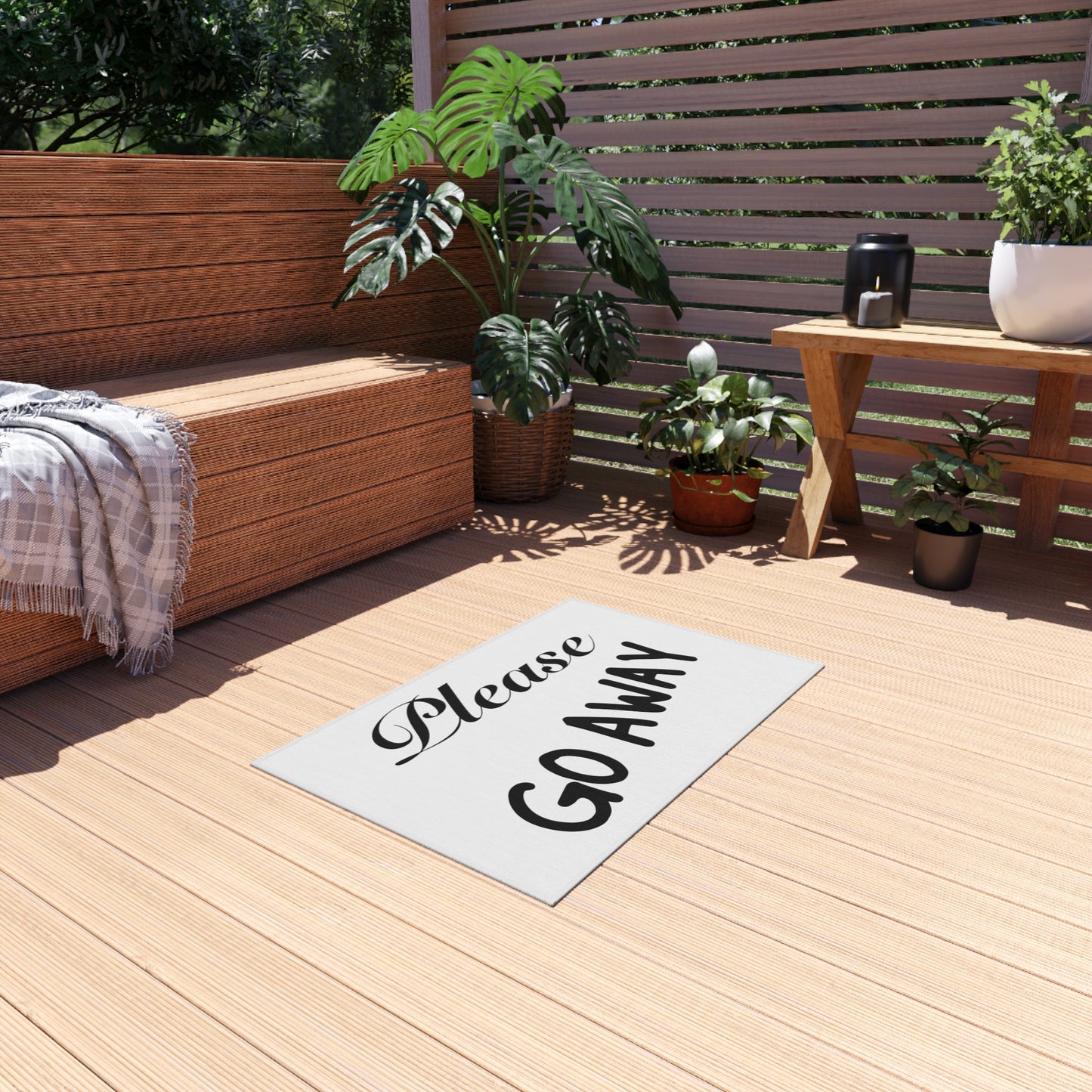 Please Go Away Outdoor Rug - Tales from the Tangle