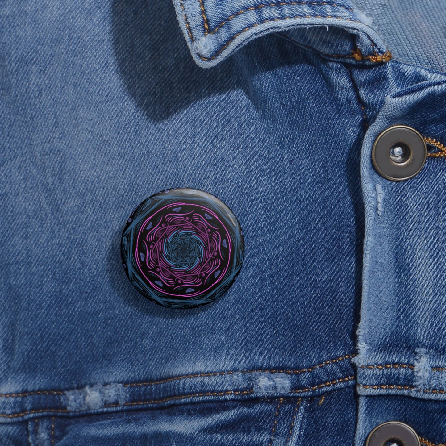 Mandala Custom Pin Buttons - Tales from the Tangle