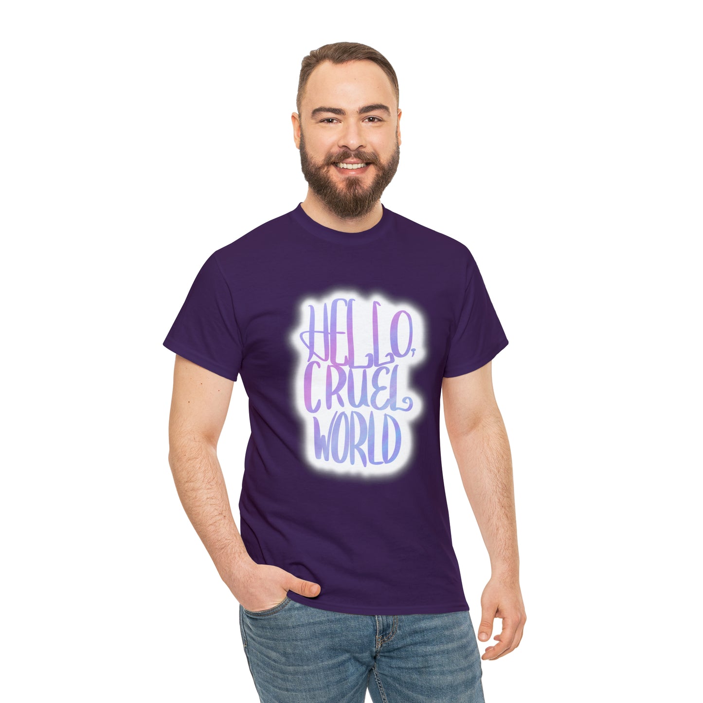 Hello Cruel World Unisex Heavy Cotton Tee - Tales from the Tangle