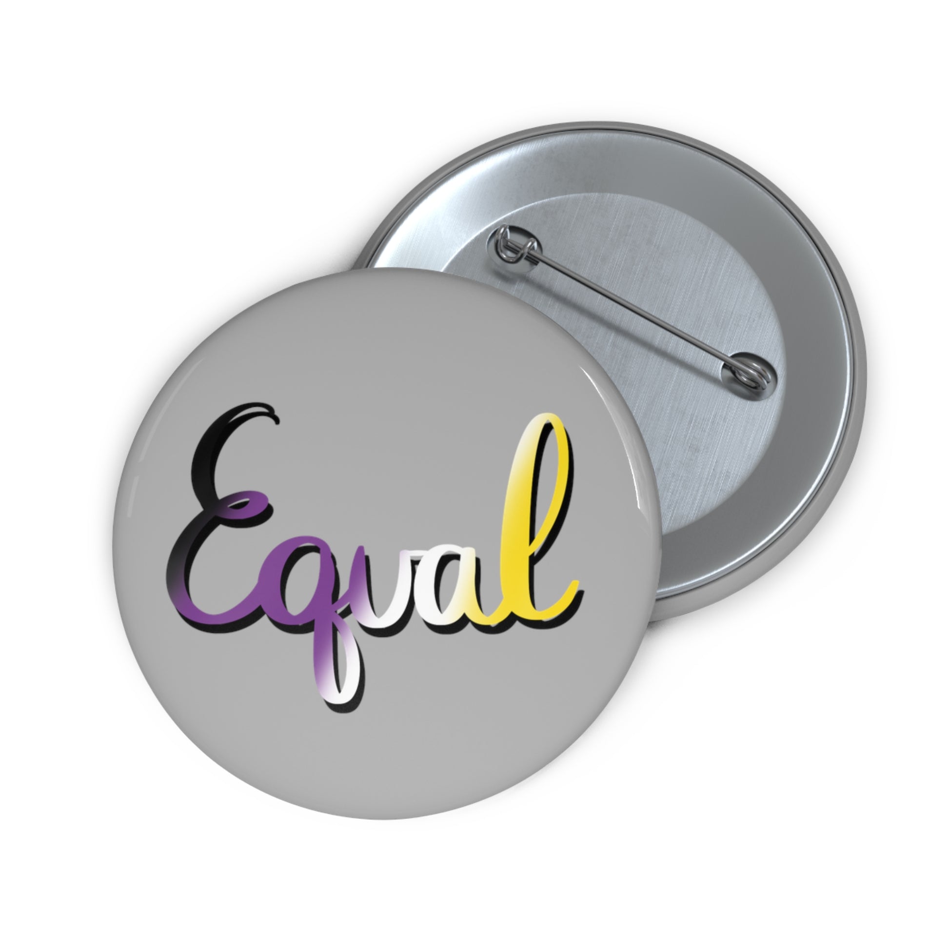Nonbinary Pride Equal Custom Pin Buttons - Tales from the Tangle