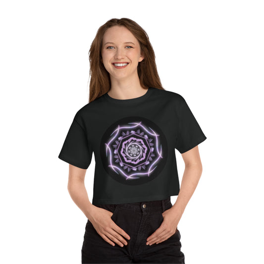 Pink Mandala Champion Women's Heritage Cropped T-Shirt - Tales from the Tangle