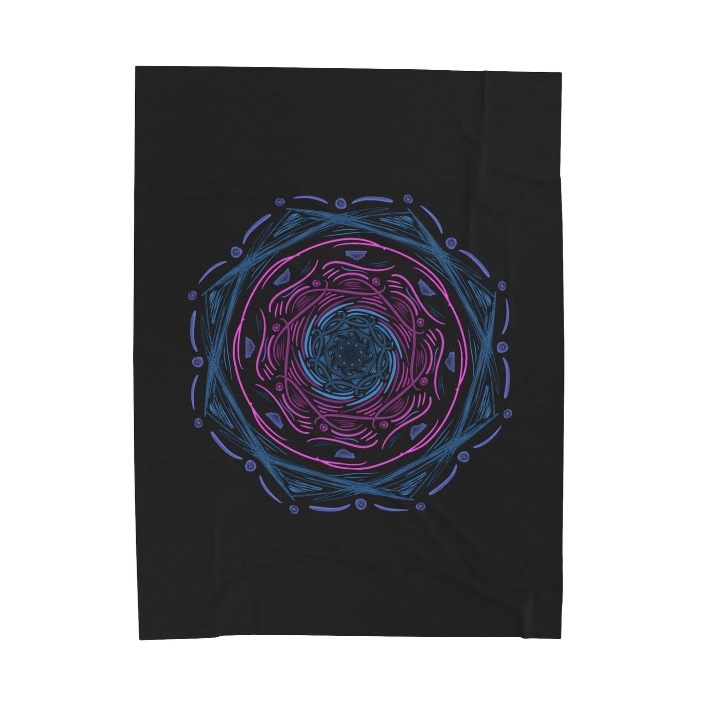 Dark Mandala Velveteen Plush Blanket - Tales from the Tangle