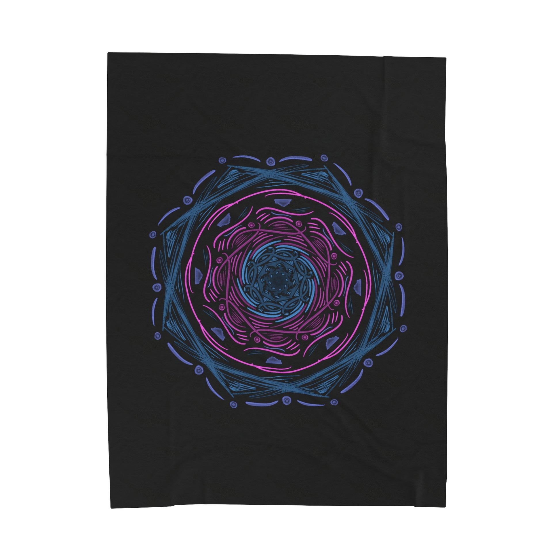 Dark Mandala Velveteen Plush Blanket - Tales from the Tangle