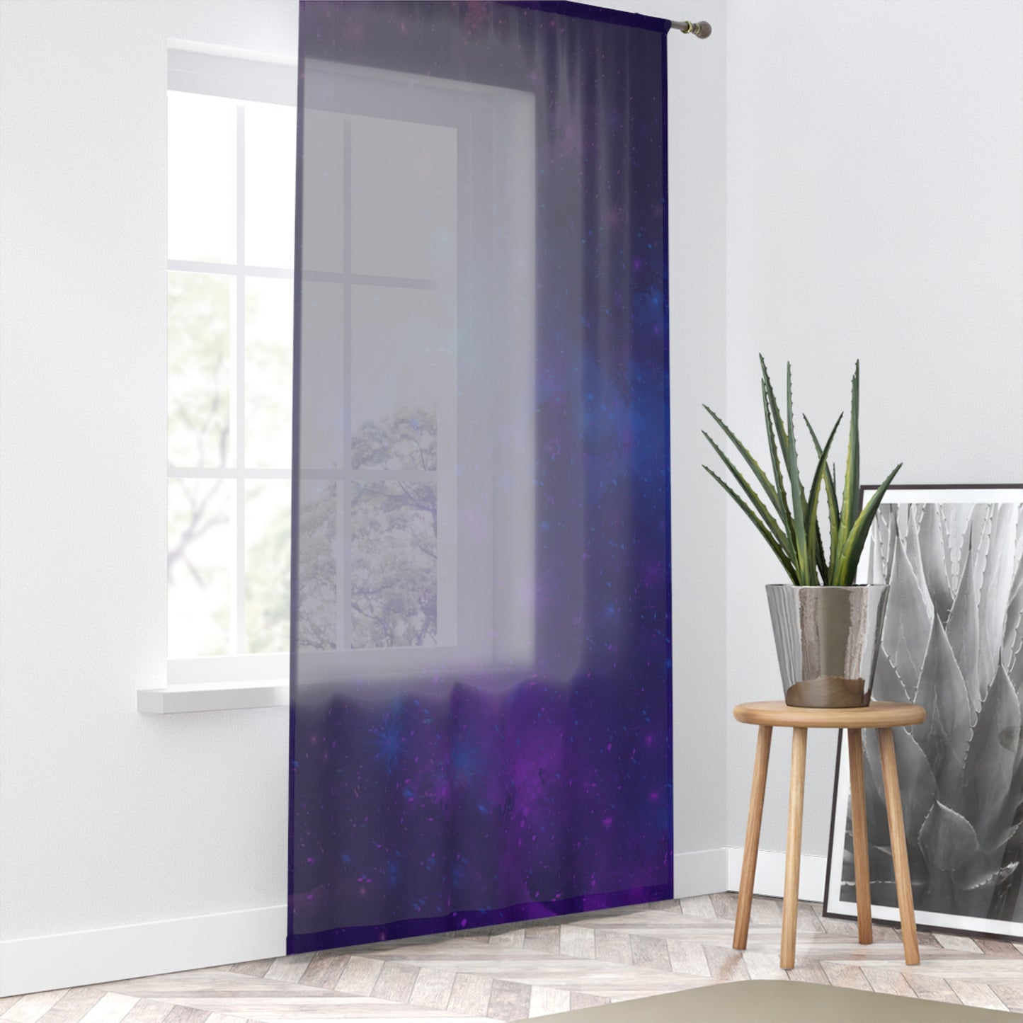 Galaxy Print Window Curtain - Tales from the Tangle
