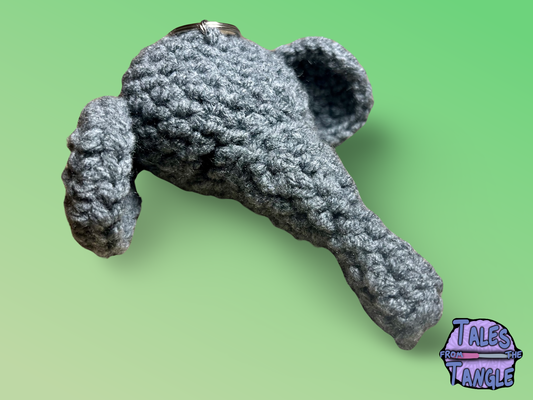 Sleepy Elephant Crochet Keychain - Tales from the Tangle