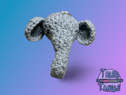 Sleepy Elephant Crochet Keychain - Tales from the Tangle