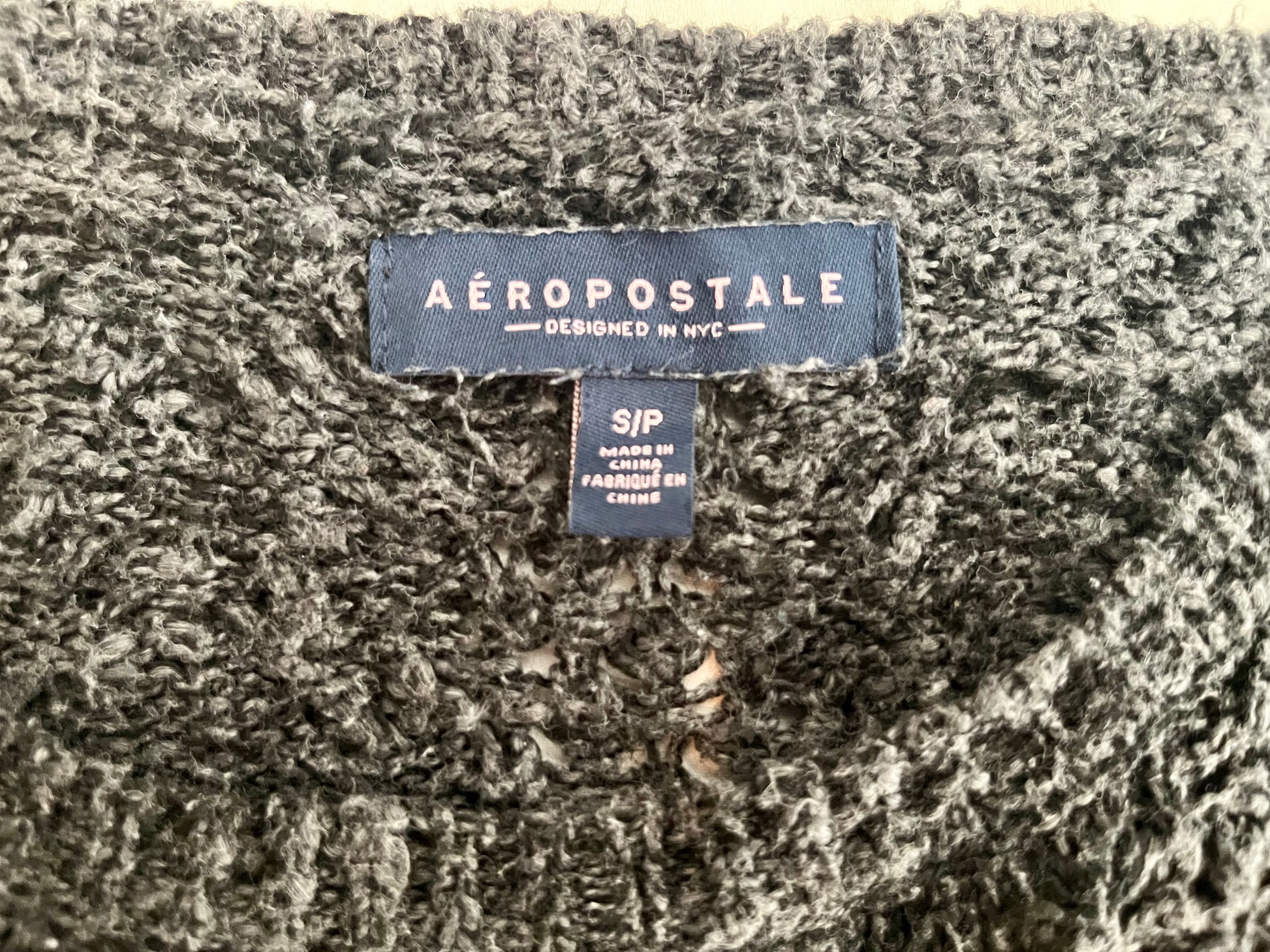 Aeropostale Grey Knit Sweater, Size Small - Tales from the Tangle
