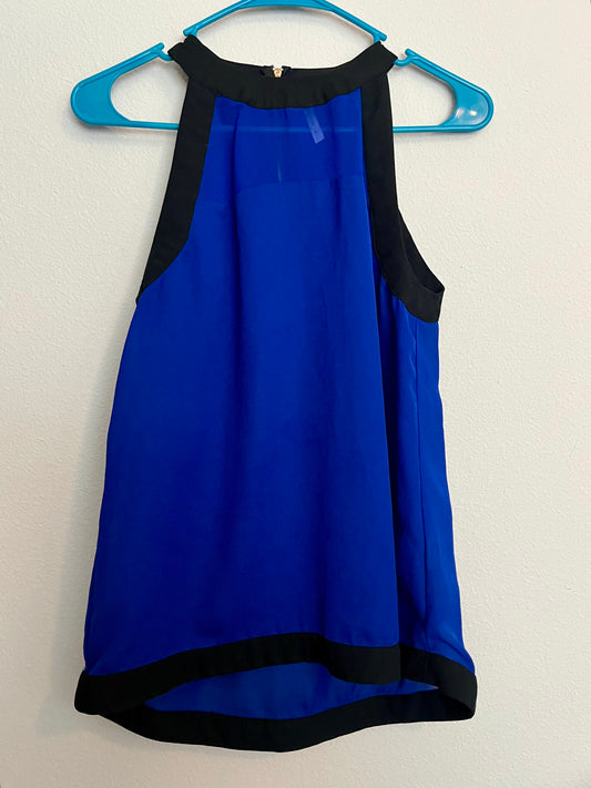 Sheer High Neck Blue Top, Size Medium - Tales from the Tangle