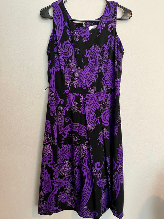 Studio I Black and Purple Paisley Sundress- Size 8