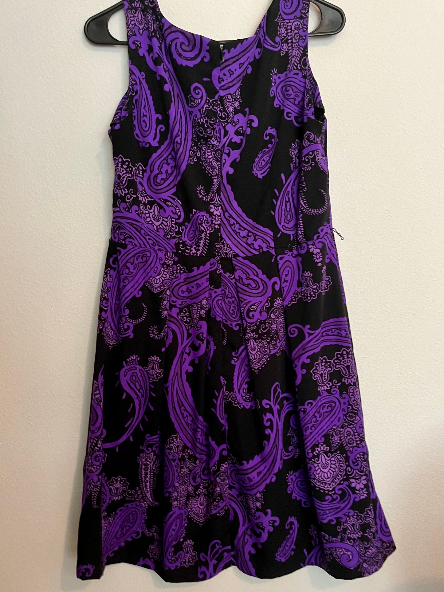 Studio I Black and Purple Paisley Sundress- Size 8
