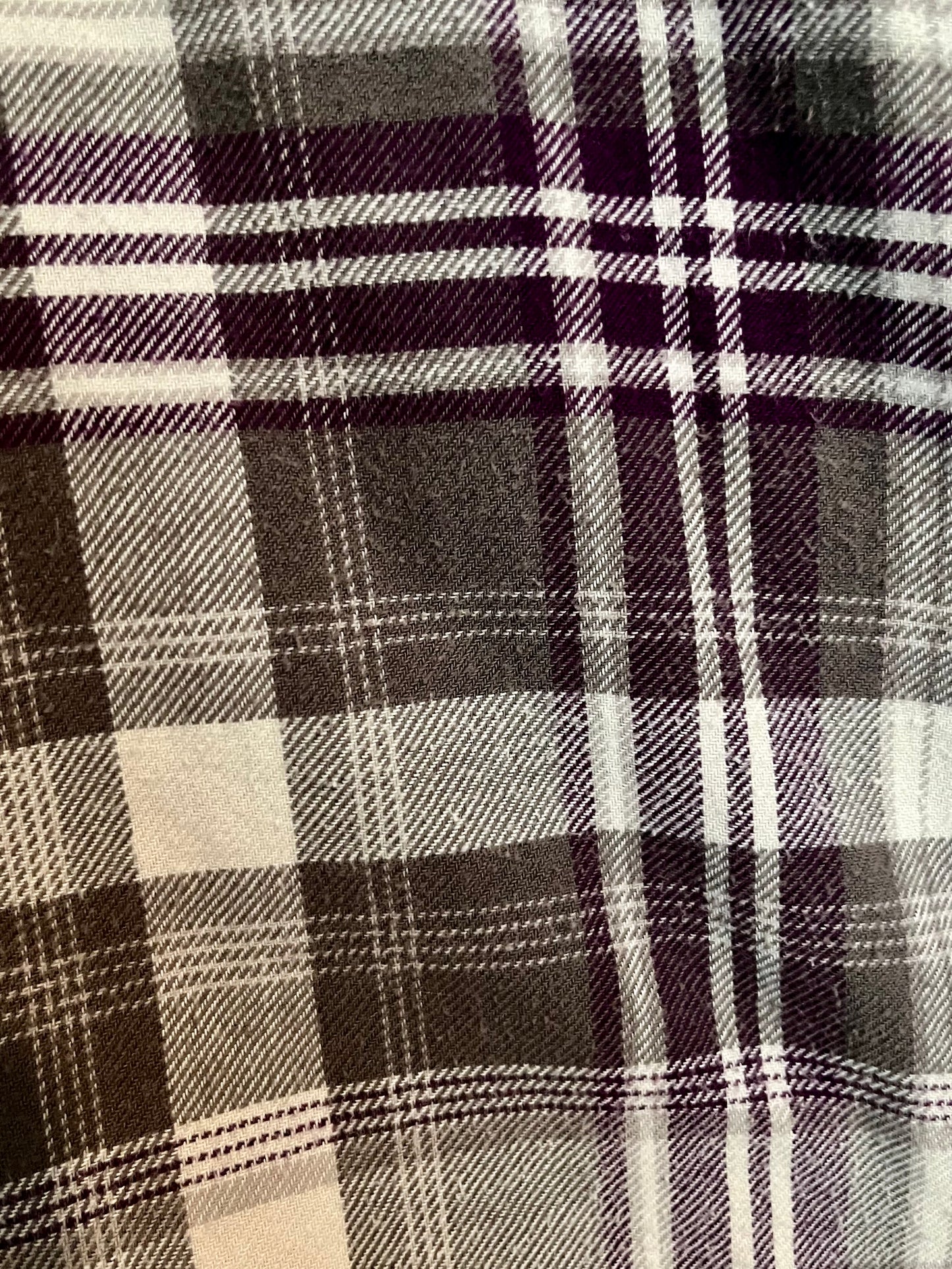 Mossimo Grey Purple Plaid Button Down Shirt- Size Medium