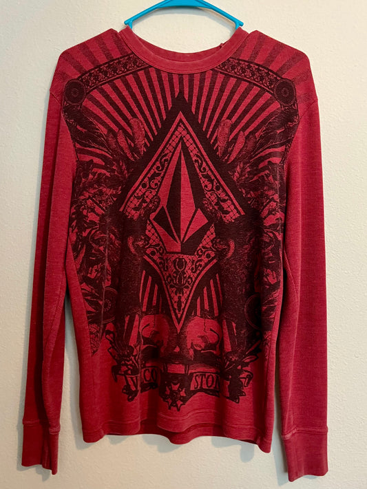 Volcom Red Thermal Graphic Long Sleeve- Size Men's Small