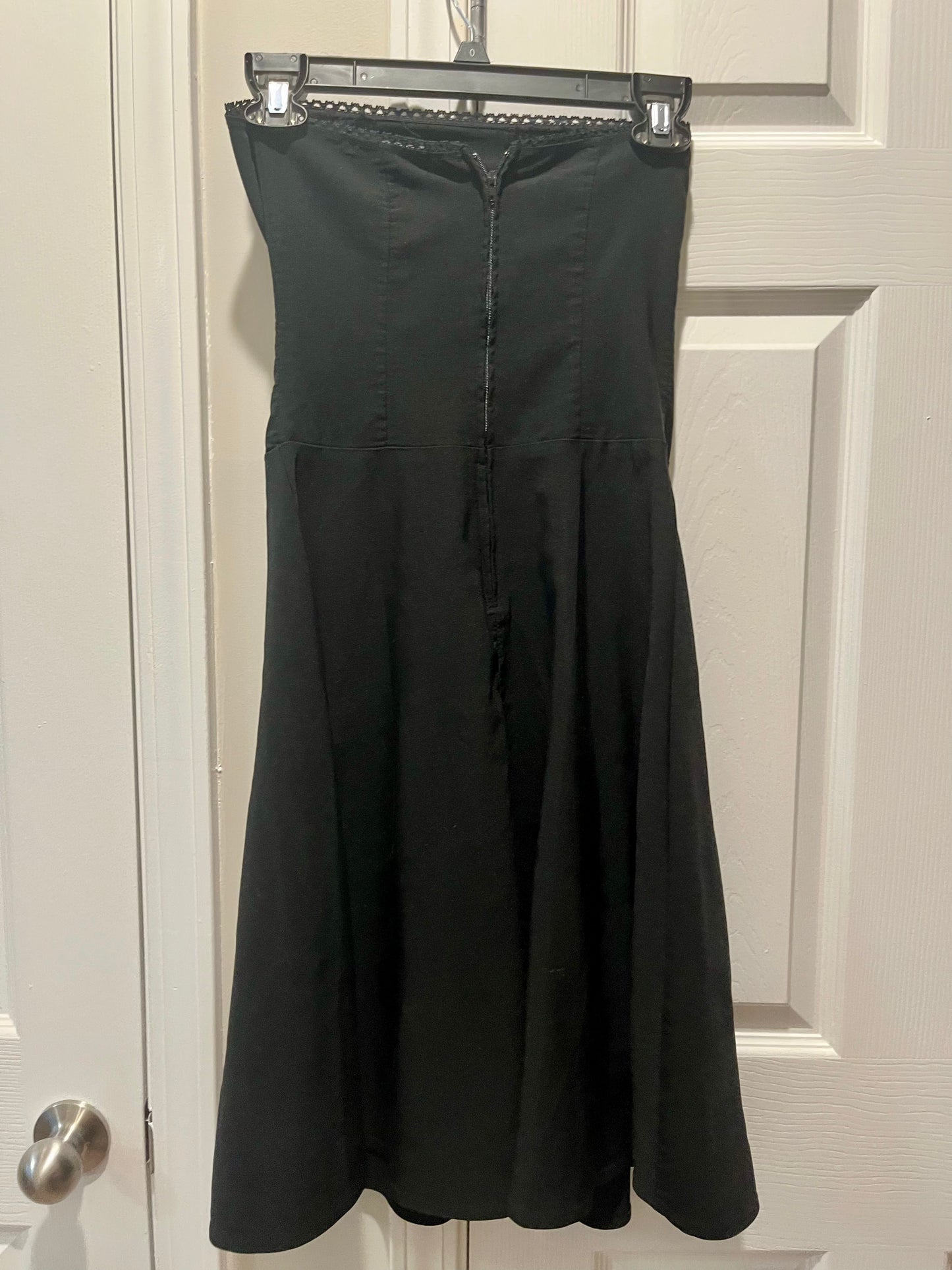 Charlotte Russe Black Strapless A Line Dress- Size Small