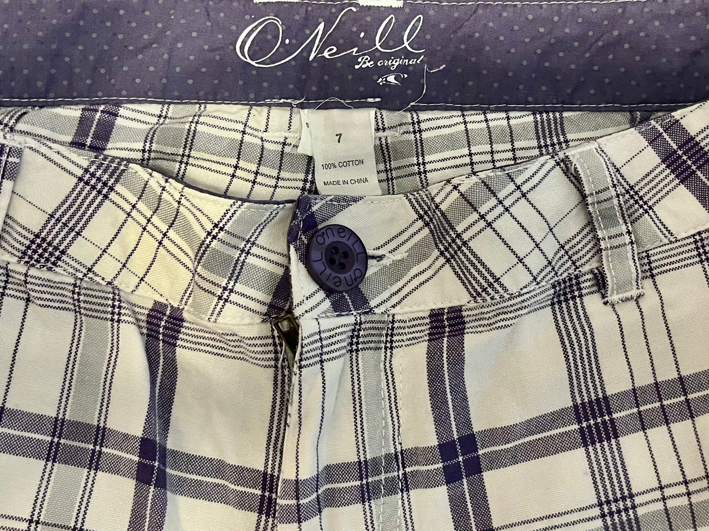 O'Neill White and Purple Women's Shorts- Size 7