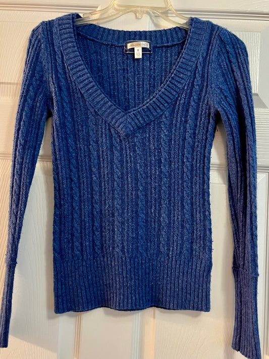 Aeropostale Blue Cable Knit Sweater- Size Medium