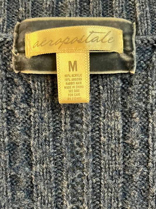 Aeropostale Blue Cable Knit Sweater- Size Medium